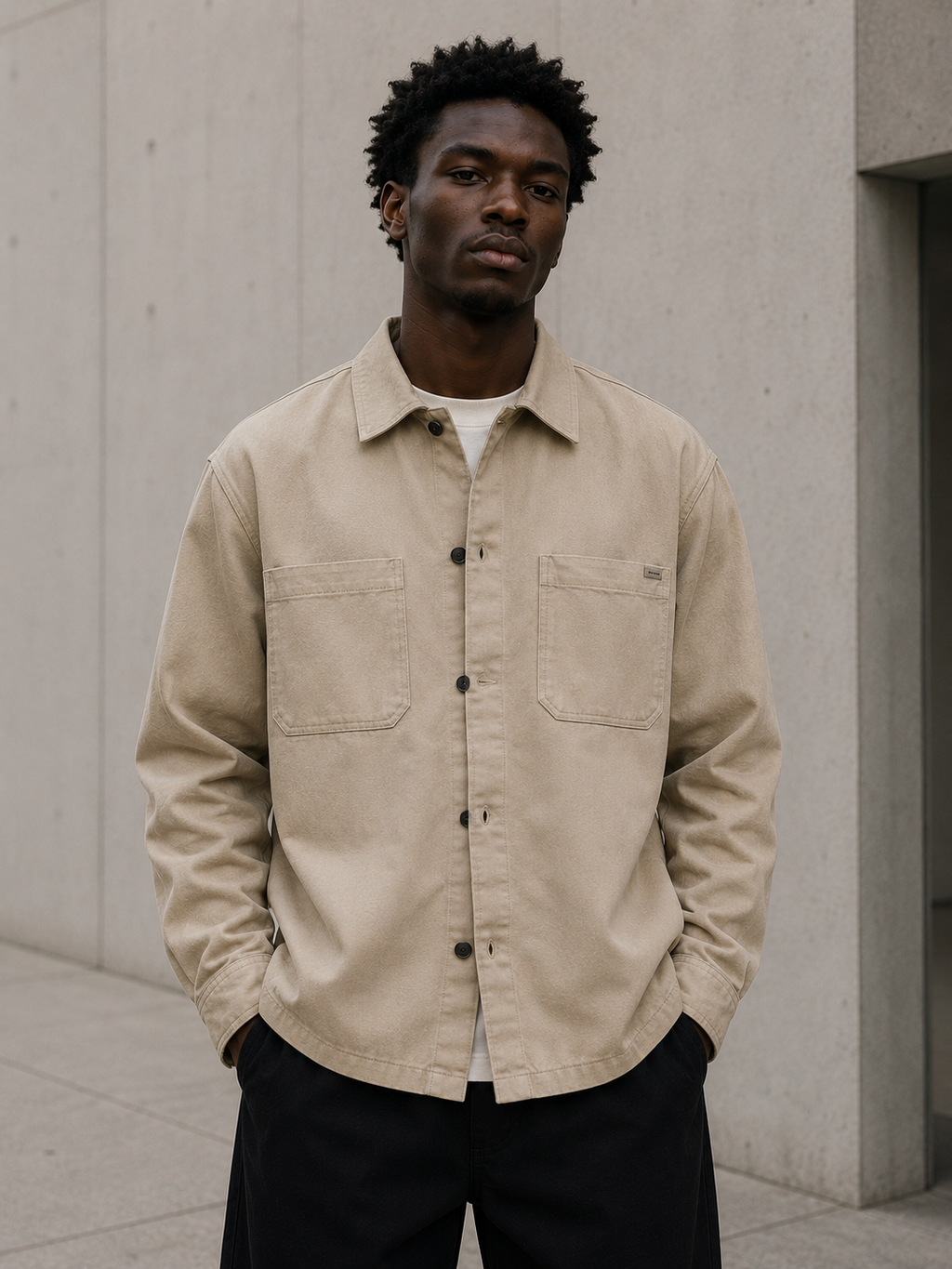 Essential Utility Overshirt Stone