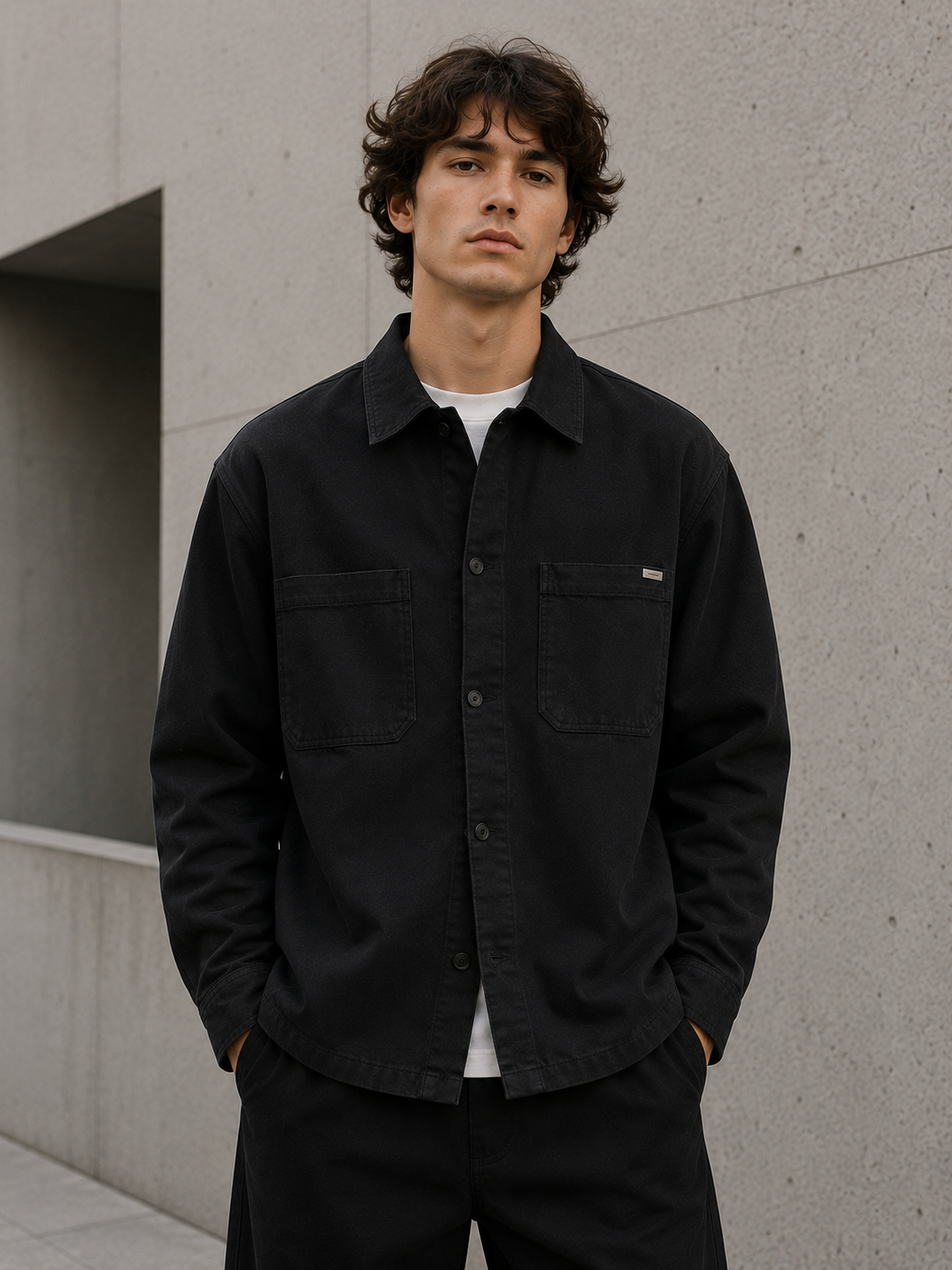 Essential Utility Overshirt Stone